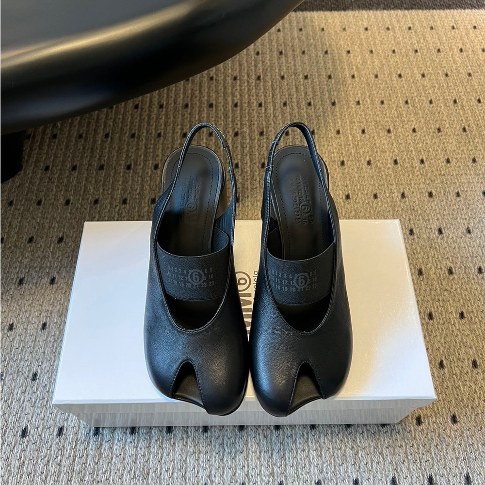 Maison Martin Margiela Black Tabi Slingback Mules